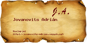 Jovanovits Adrián névjegykártya